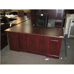 Mahogany Traditional  U-shape Double Pedestal