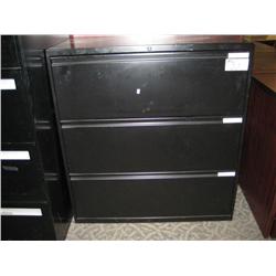 Black 3 Drawer Lateral File Cabinet