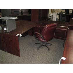 Mahogany L-shape Executive Desk