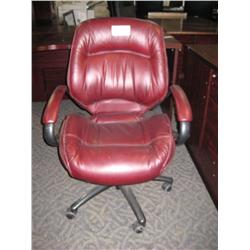 Burgandy Leather Mid Back Executive Tilter