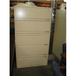 Cream 5 Drawer Lateral File Cabinet