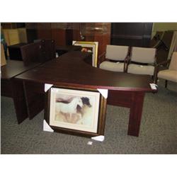 Mahogany Swept Front Executive Desk