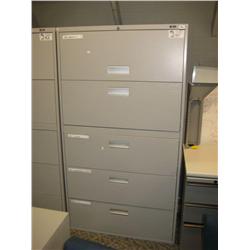 Grey 5 Drawer Lateral File Cabinet