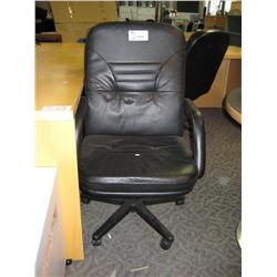 Black Leather Hi Back Managers Knee Tilter