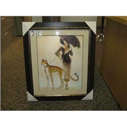 woman With Cat Print