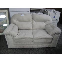 Cream  Poly Plush  Loveseat