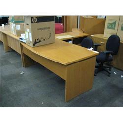 Cherry Maple Bow Front L-shape Executive Desk