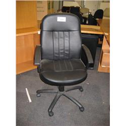 Black Leather Hi Back Executive Tilter Chair