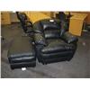 Image 1 : Black  Plush Client Chair With Ottoman