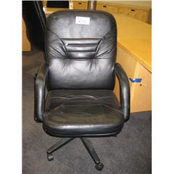 Black Leather Hi Back Executive Tilter Chair