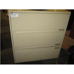 Cream 3 Drawer Lateral File Cabinet