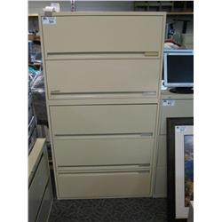 Cream 5 Drawer Lateral File Cabinet