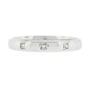 Image 4 : British 18k White Gold .05 ctw Flush Set Princess Diamond Three 3 Stone Band Rin