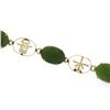 Image 4 : Vintage 14k Yellow Gold Oval Jade Chinese Open Work Symbol Letters Link Bracelet