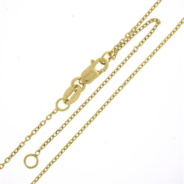 NEW 14k Yellow Gold 1.35 ctw Round Brilliant Blue Zircon Solitaire Pendant & Cha