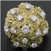 Image 6 : QUALITY Vintage 18K Gold 1.30 ctw Diamond Tiered Textured Cluster Cocktail Ring