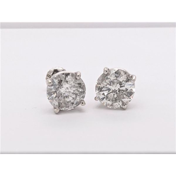 4.01 ctw Diamond Stud Earrings - Platinum