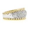 Image 5 : Estate 14K Two Tone Gold 1.0 ctw Round Pave Set Diamond Grooved Wide Band Ring
