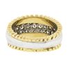 Image 7 : Estate 14K Two Tone Gold 1.0 ctw Round Pave Set Diamond Grooved Wide Band Ring