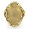 Image 1 : Vintage 18k Gold 10.84 ctw Oval Citrine Twisted Wire Frame Large Cocktail Ring