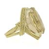 Image 5 : Vintage 18k Gold 10.84 ctw Oval Citrine Twisted Wire Frame Large Cocktail Ring