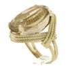 Image 9 : Vintage 18k Gold 10.84 ctw Oval Citrine Twisted Wire Frame Large Cocktail Ring