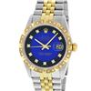 Image 3 : Rolex Mens Two Tone Blue Vignette Diamond Datejust Datejust 36MM