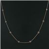 Image 3 : 14k Rose Gold 2 ctw Round Bezel Set Red Ruby by the Yard 20" Chain Necklace