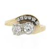 Image 4 : Vintage 14k TT Gold .82 ctw Diamond Textured & Polished Statement Cocktail Ring
