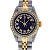 Image 2 : Rolex Ladies Two Tone Sapphire Quickset Blue String Diamond Datejust Wristwatch
