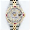 Image 1 : Rolex Ladies Quickset Two Tone 18K Yellow Gold And Steel Silver Diamond And Ruby