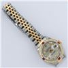 Image 6 : Rolex Ladies Quickset Two Tone 18K Yellow Gold And Steel Silver Diamond And Ruby