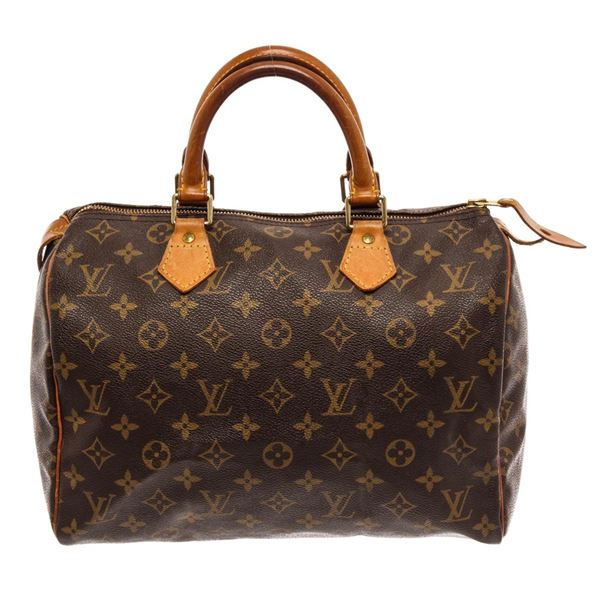 Louis Vuitton Brown Monogram Leather Speedy 30 Satchel Bag