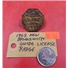 Image 1 : 1963 New Brunswick Guide License Badge