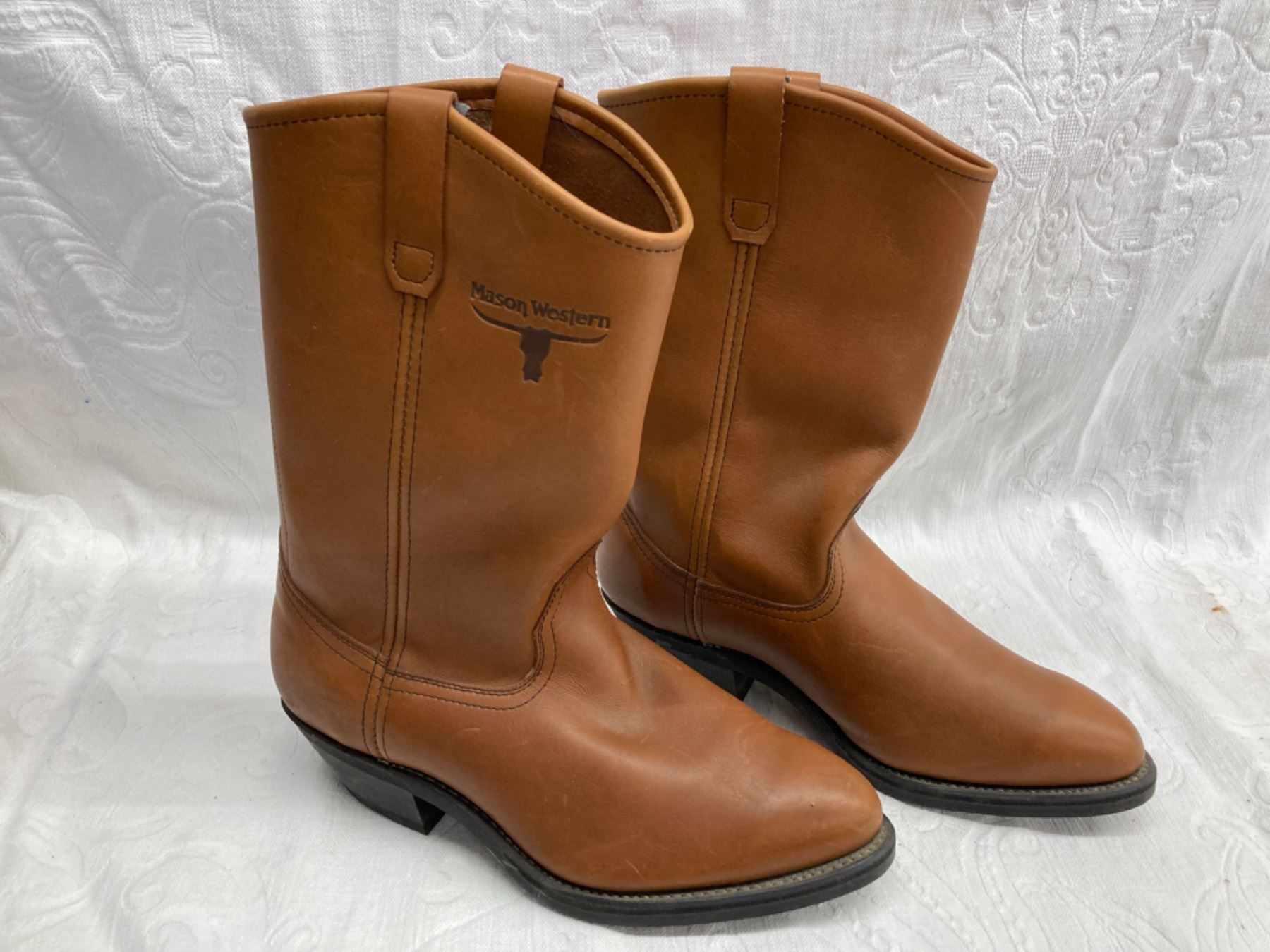 MASON WESTERN LEATHER COWBOY BOOTS