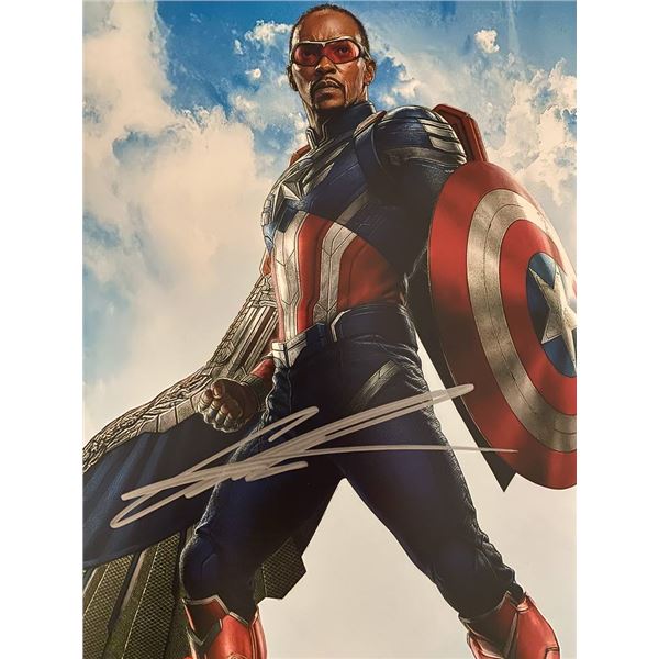 Captain America Anthony Mackie signed movie photo