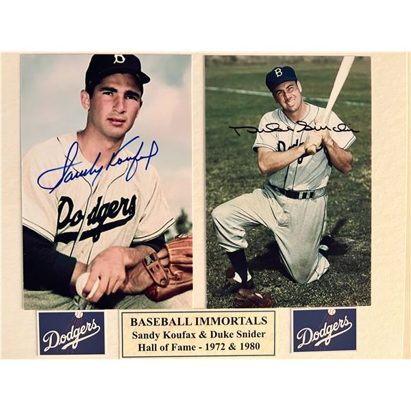 Sandy Koufax / Duke Snider signed photo