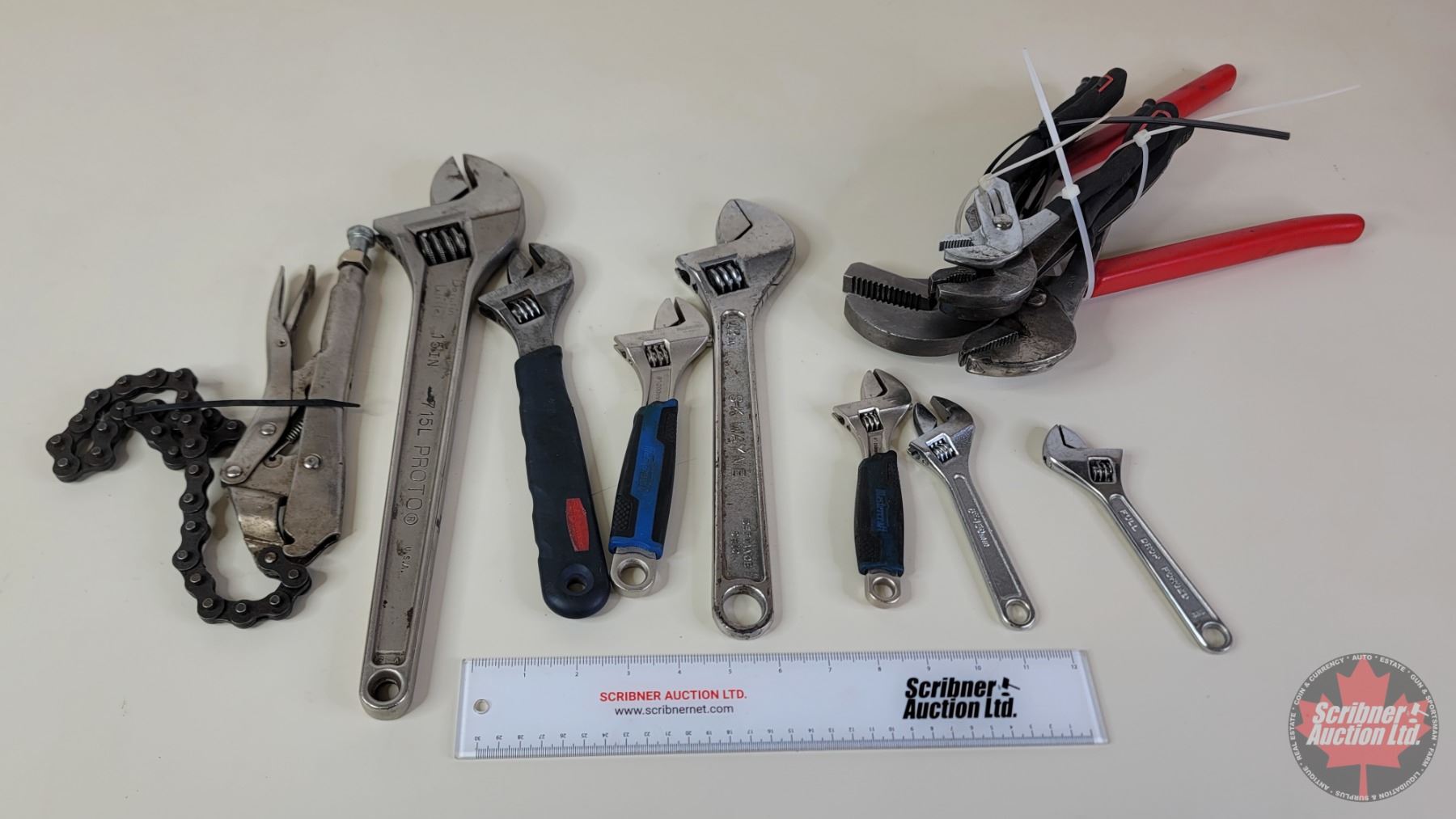 Channel Lock Chain Variety of Channel Locks, Crescent Wrenches & Chain Clamp