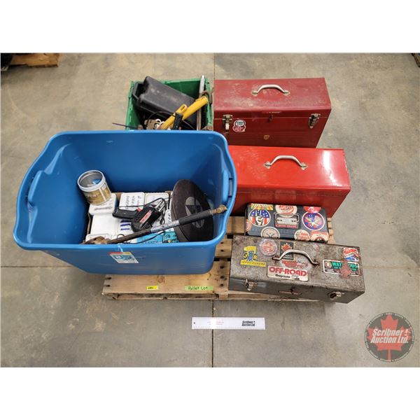 PALLET LOT ~ TOOLS BULK BUY!  Tool Boxes with Contents : Incl. Tiger Torch, Wrenches, Soldering Gun,