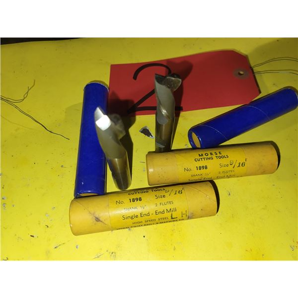 New Morse HSS Left Hand End Mill 9/16" 2fl.