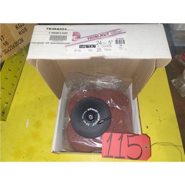 TRIM-Kut Sanding Disc 5" x 1/4"-20 with Mandrel Gr.24