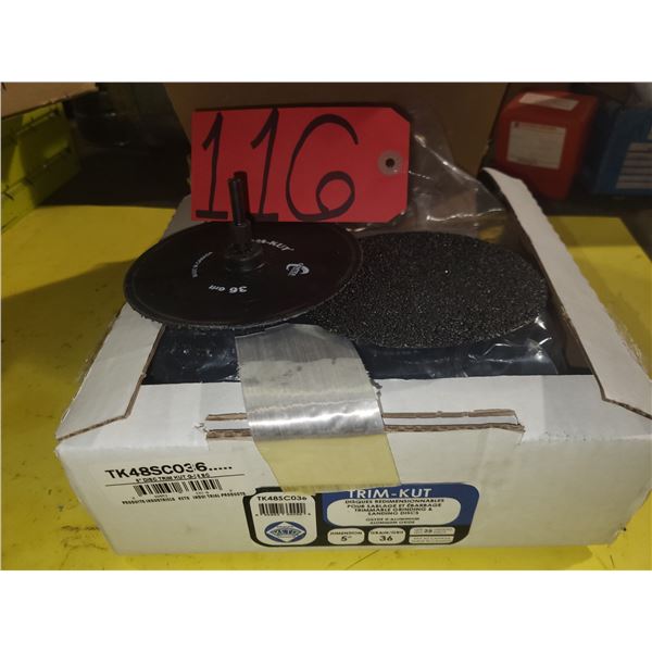 TRIM-Kut Sanding Disc 5" x 1/4"-20 with Mandrel Gr.36