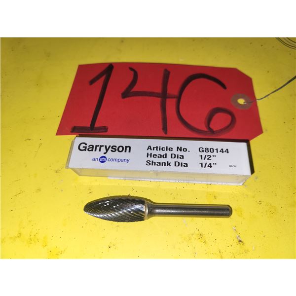 GARRYSON Carbide Burr shank 1/4" for hard steel / Stainless