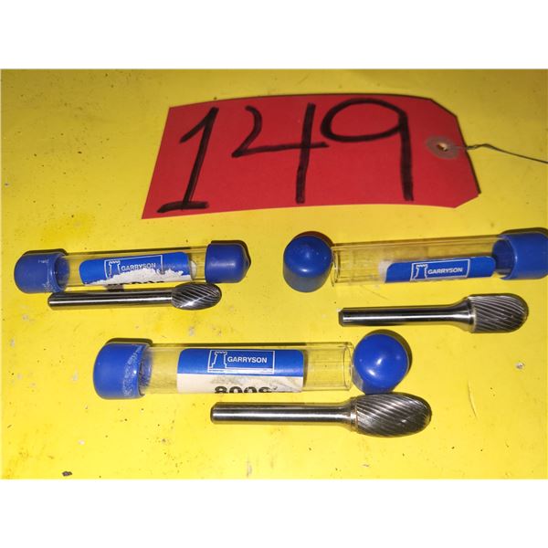 Lot(3) of GARRYSON Carbide Burr shank 1/4" for mild steel