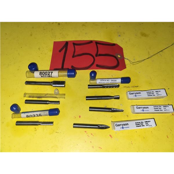 Lot(7) of GARRYSON Carbide Burr shank 1/4"