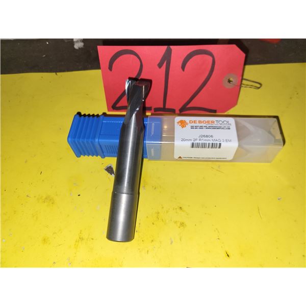 DEBOER TOOL Solid Carbide End Mill 20mm 2fl.