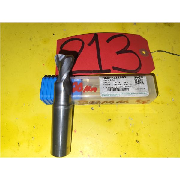SECO Carbide End Mill .787" (20mm) 2fl. R. .157"