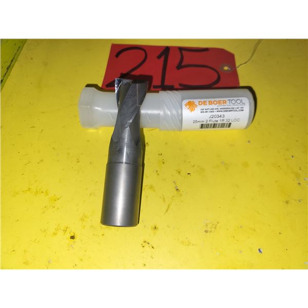 DEBOER Tool Carbide End Mill 25mm 2fl.