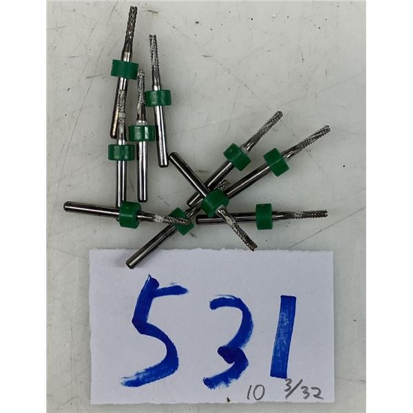 Lot (10) End mils 3/32