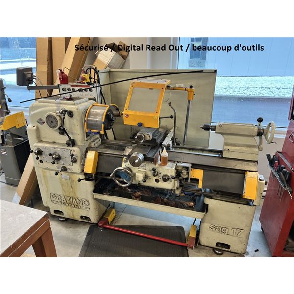 SAG17 Lathe 17" x 34" 600v (no DRO) with tooling